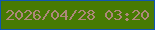 文字の大きさ：5、枠の色：1056b2、背景の色：477a03、文字の色：ad887a 無料ブログパーツのブログ時計