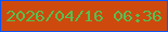 文字の大きさ：3、枠の色：1056f2、背景の色：ce490d、文字の色：57bf50 無料ブログパーツのブログ時計
