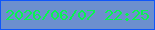 文字の大きさ：4、枠の色：1056f9、背景の色：6c8fce、文字の色：07f64e 無料ブログパーツのブログ時計