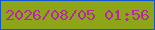 文字の大きさ：4、枠の色：1057d1、背景の色：8da516、文字の色：b428a8 無料ブログパーツのブログ時計