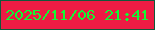 文字の大きさ：3、枠の色：10583b、背景の色：ed1c44、文字の色：10fa34 無料ブログパーツのブログ時計