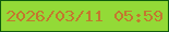 文字の大きさ：4、枠の色：105a0e、背景の色：93da37、文字の色：c3772e 無料ブログパーツのブログ時計