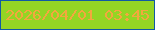 文字の大きさ：5、枠の色：105aa4、背景の色：94d524、文字の色：f4a73e 無料ブログパーツのブログ時計