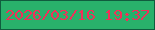文字の大きさ：5、枠の色：105c3e、背景の色：29b16b、文字の色：f22f59 無料ブログパーツのブログ時計
