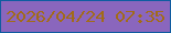 文字の大きさ：2、枠の色：105ca0、背景の色：8a66bd、文字の色：a26b18 無料ブログパーツのブログ時計