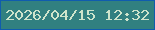 文字の大きさ：4、枠の色：105cae、背景の色：318080、文字の色：cee4cc 無料ブログパーツのブログ時計