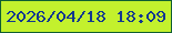 文字の大きさ：5、枠の色：105e32、背景の色：c3f12d、文字の色：12388f 無料ブログパーツのブログ時計