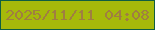 文字の大きさ：5、枠の色：105e42、背景の色：a6b90a、文字の色：a07e41 無料ブログパーツのブログ時計