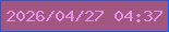 文字の大きさ：3、枠の色：105fe5、背景の色：a35780、文字の色：e095ec 無料ブログパーツのブログ時計