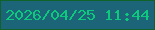 文字の大きさ：2、枠の色：10612a、背景の色：1c6579、文字の色：0cc97d 無料ブログパーツのブログ時計