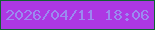 文字の大きさ：1、枠の色：106232、背景の色：ad38e3、文字の色：9b89f0 無料ブログパーツのブログ時計