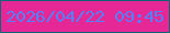 文字の大きさ：1、枠の色：106474、背景の色：e52895、文字の色：5480fe 無料ブログパーツのブログ時計
