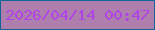 文字の大きさ：5、枠の色：106596、背景の色：ae7fad、文字の色：af43e5 無料ブログパーツのブログ時計
