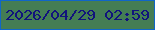 文字の大きさ：2、枠の色：1066c8、背景の色：447d54、文字の色：11127c 無料ブログパーツのブログ時計