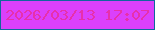 文字の大きさ：1、枠の色：10679d、背景の色：db40fb、文字の色：e730ab 無料ブログパーツのブログ時計