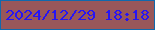 文字の大きさ：2、枠の色：1069ad、背景の色：98575a、文字の色：2614f3 無料ブログパーツのブログ時計