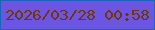 文字の大きさ：5、枠の色：106bb3、背景の色：6d55e3、文字の色：733601 無料ブログパーツのブログ時計