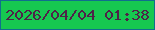 文字の大きさ：2、枠の色：106f8e、背景の色：16c850、文字の色：4f2248 無料ブログパーツのブログ時計