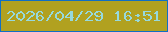 文字の大きさ：5、枠の色：106fc5、背景の色：b1a120、文字の色：97d9dd 無料ブログパーツのブログ時計