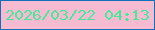 文字の大きさ：4、枠の色：1070ba、背景の色：f7bbd1、文字の色：46e89c 無料ブログパーツのブログ時計