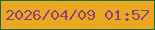文字の大きさ：5、枠の色：10723c、背景の色：eca720、文字の色：8a477d 無料ブログパーツのブログ時計