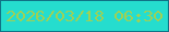 文字の大きさ：3、枠の色：107386、背景の色：25ddce、文字の色：9ed155 無料ブログパーツのブログ時計