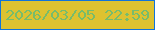 文字の大きさ：2、枠の色：1073da、背景の色：ddc230、文字の色：77bc6b 無料ブログパーツのブログ時計