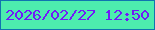 文字の大きさ：4、枠の色：1074b0、背景の色：4decae、文字の色：711af8 無料ブログパーツのブログ時計