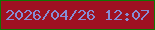 文字の大きさ：4、枠の色：107603、背景の色：9f1122、文字の色：868dd4 無料ブログパーツのブログ時計