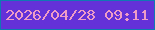 文字の大きさ：2、枠の色：1078b2、背景の色：6331d7、文字の色：ef9cc6 無料ブログパーツのブログ時計