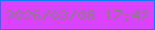 文字の大きさ：3、枠の色：1078ff、背景の色：db42fb、文字の色：8d7c87 無料ブログパーツのブログ時計
