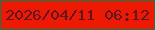 文字の大きさ：4、枠の色：107b4b、背景の色：ed1903、文字の色：5c1723 無料ブログパーツのブログ時計