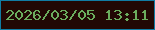 文字の大きさ：1、枠の色：107ca3、背景の色：210804、文字の色：6bad5e 無料ブログパーツのブログ時計