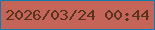 文字の大きさ：1、枠の色：107caa、背景の色：c5655a、文字の色：58331e 無料ブログパーツのブログ時計