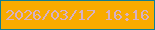 文字の大きさ：4、枠の色：107e93、背景の色：f9ab00、文字の色：d6b0c6 無料ブログパーツのブログ時計