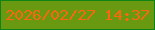 文字の大きさ：5、枠の色：108315、背景の色：699910、文字の色：fc660c 無料ブログパーツのブログ時計