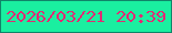 文字の大きさ：5、枠の色：108469、背景の色：1aefa0、文字の色：e22a74 無料ブログパーツのブログ時計