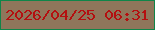 文字の大きさ：2、枠の色：108549、背景の色：8f765b、文字の色：b40f10 無料ブログパーツのブログ時計