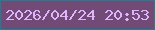 文字の大きさ：2、枠の色：108594、背景の色：714b75、文字の色：deb4ff 無料ブログパーツのブログ時計