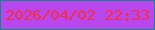 文字の大きさ：2、枠の色：108787、背景の色：b947ee、文字の色：f92d42 無料ブログパーツのブログ時計