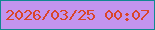 文字の大きさ：3、枠の色：108891、背景の色：c394ee、文字の色：d94529 無料ブログパーツのブログ時計