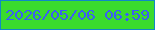 文字の大きさ：5、枠の色：1088c5、背景の色：3adb2d、文字の色：3a5ef5 無料ブログパーツのブログ時計