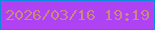 文字の大きさ：2、枠の色：1088e0、背景の色：af43f4、文字の色：cb8782 無料ブログパーツのブログ時計