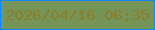 文字の大きさ：4、枠の色：1088fc、背景の色：749458、文字の色：8a7e2a 無料ブログパーツのブログ時計
