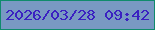 文字の大きさ：2、枠の色：108b6c、背景の色：7999c3、文字の色：3b21c1 無料ブログパーツのブログ時計