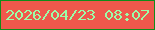 文字の大きさ：1、枠の色：108c19、背景の色：ef584c、文字の色：9cfda8 無料ブログパーツのブログ時計