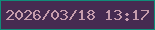 文字の大きさ：5、枠の色：108c79、背景の色：462b51、文字の色：c69cad 無料ブログパーツのブログ時計