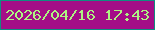 文字の大きさ：4、枠の色：108c80、背景の色：a40d87、文字の色：adf482 無料ブログパーツのブログ時計