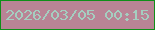 文字の大きさ：4、枠の色：108f19、背景の色：b98495、文字の色：a5cec0 無料ブログパーツのブログ時計
