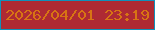 文字の大きさ：3、枠の色：1091ba、背景の色：ae2a33、文字の色：d77414 無料ブログパーツのブログ時計
